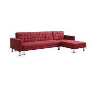Canapé d'angle convertible et réversible en tissu rouge WILLIS II