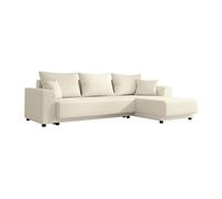 Vente-unique - Canapé d'angle Convertible et réversible en Velours côtelé Beige NESSARO