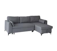 Canapé d'angle convertible logan 3 places gris
