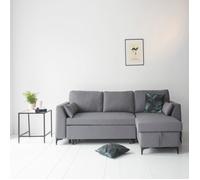 Canapé d'angle convertible logan 3 places gris