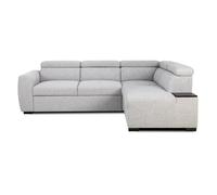 Canapé d'angle convertible réversible - 4/5 places - KELIO - Tissu Gris - 3 tétières - 245 x 184 x 77/87 cm