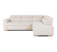 Canapé d'angle convertible réversible - 4/5 places - KELIO - Velours côtelé beige - 245 x 184 x 77/87cm