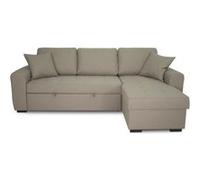 Canapé d'angle convertible réversible 4 places - Tissu beige - L 244 x P 151 x H 90 - HAMILTON - Fabriqué en Ukraine Beige G