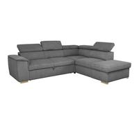 Canapé d'angle convertible réversible - 5 places - DAYTONA - Tissu Lincoln Anthracite - Coffre - 260 x 216 x 94 cm
