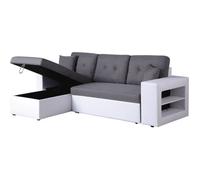 Canapé d'angle convertible/réversible ""Axel"" - 3 places - Blanc/Gris