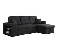 Canapé d'angle convertible/réversible ""Axel"" - 3 places - Noir
