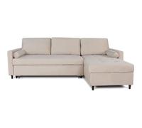 INTENSE DECO Canapé d'angle Convertible réversible Claudio en Velours Beige