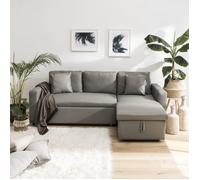 Canapé d'angle convertible simili clark 3 places taupe