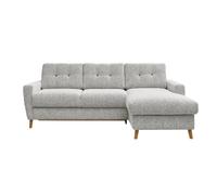 Canapé d'angle convertible tissu bouclette 4 places Beige Droit