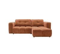 Canapé d'angle convertible tissu chenille 3 places Terracotta