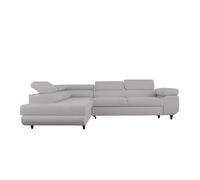 Canapé d'angle convertible tissu chiné 4 places Gris clair - Droit