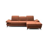 Canapé d'angle convertible tissu chiné 4 places Terracotta Gauche