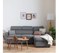 Canapé d'angle convertible warren 3 places gris