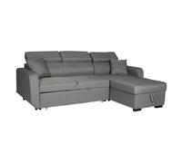 Canapé d'angle convertible warren 3 places gris