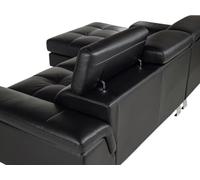Canapé d'angle Cuir Mishima - Noir - Angle Gauche