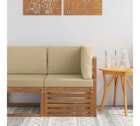 Canapé d'angle de jardin en bois d'acacia massif, design moderne, grain naturel, résistant aux intempéries, universel pour terrasse et patio, facile d'entretien.
