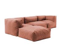 Canapé d'angle de jardin modulable 4 places terracotta Mixi Oviala