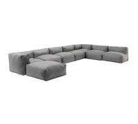 Canapé d'angle de jardin modulable 8 places gris Mixi, Oviala
