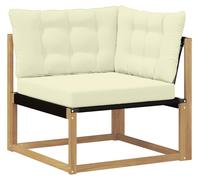 Canapé d'angle d'extérieur vidaXL en bois massif d'acacia, blanc