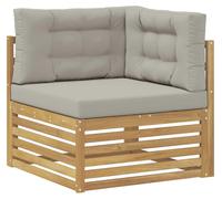 Canapé d'angle d'extérieur vidaXL en bois massif d'acacia, blanc