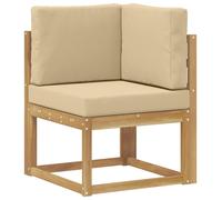 Canapé d'angle d'extérieur vidaXL en bois massif d'acacia, blanc
