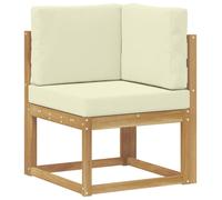 Canapé d'angle d'extérieur vidaXL en bois massif d'acacia, blanc