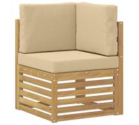 Canapé d'angle d'extérieur vidaXL en bois massif d'acacia, blanc