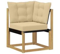 Canapé d'angle d'extérieur vidaXL en bois massif d'acacia et tissu Textilene blanc
