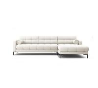 Canapé d'angle droit "Bali" 5 places en tissu structurel beige clair
