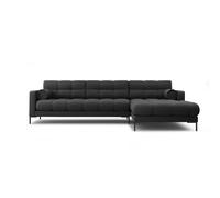 Canapé d'angle droit "Bali" 5 places en tissu structurel gris foncé