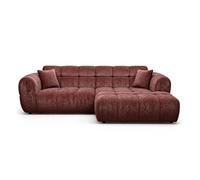 Canapé d'angle droit Best Mobilier Mini Ray 4 places tissu texturé Cherry 240x152 cm