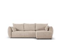 Canapé d'angle droit convertible avec coffre de rangement "Matera" 4 places en chenille beige