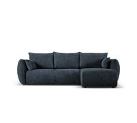 Canapé d'angle droit convertible avec coffre de rangement "Matera" 4 places en chenille bleu roi