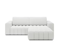 INTENSE DECO Canapé d'angle Droit Convertible Clovis Bouclette Blanc