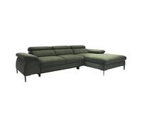 Vente-Unique - Canapé d'angle Droit Convertible Droit en Velours Vert SEPINA