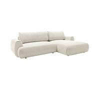 Vente-unique - Canapé d'angle Droit Convertible en Tissu chiné Beige MONELIA