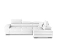 Canapé d'angle droit convertible Marius Simili Blanc