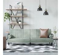 vidaXL Canapé-lit avec accoudoirs gris clair velours 351894