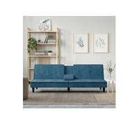 vidaXL Canapé-lit avec porte-gobelets bleu velours 351919