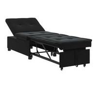 Canape dangle droit convertible vidaxl ALLURE 1 places en velours noir noir