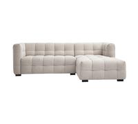 Canapé d'angle droit design 3 places en tissu effet velours texturé beige CORTO