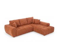 Canapé d'angle droit en tissu 3 places terracotta L 270 cm Neptune - Oviala