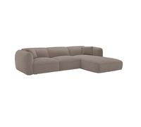 Canapé d'angle droit en tissu texturé taupe CAMILIO de Maison Céphy
