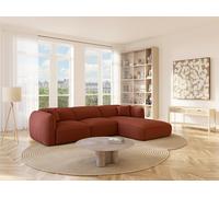 Canapé d'angle droit en tissu chenille terracotta CAMILIO de Maison Céphy