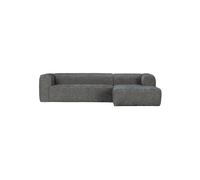 Canapé d'angle droit en tissu gris foncé Bean