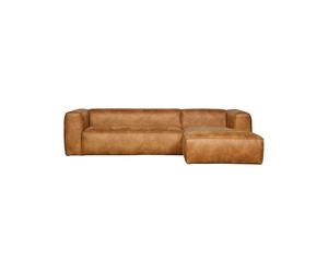 Canapé d'angle droit en tissu marron, 3 places, fixe, assise H46 cm, profondeur d'assise 66 cm - Woood, Bean - 305x175x73 cm