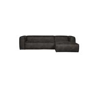 Canapé d'angle droit en tissu noir Bean