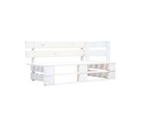 vidaXL Canapé-palette 2 places blanc Bois de pin imprégné