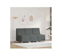 vidaXL Fauteuil Sofa Gris Clair 55 cm Tissu 3 pcs Gris foncé