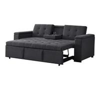 Noho canapé convertible 3 places en tissu gris foncé